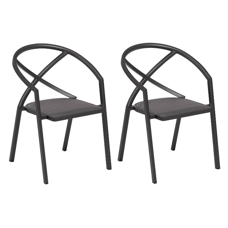 Azal 2pk Outdoor Armchairs with Ninja Seat & Carbon Frame - Oxford Garden