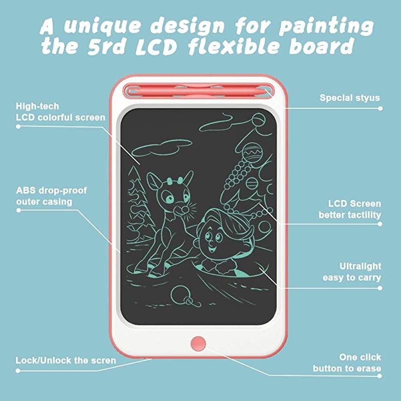 LCD Writing Tablet  10 Inches Electronic Writing & Drawing Doodle Board with Memory Lock Digital Writing Pad for Age 3+