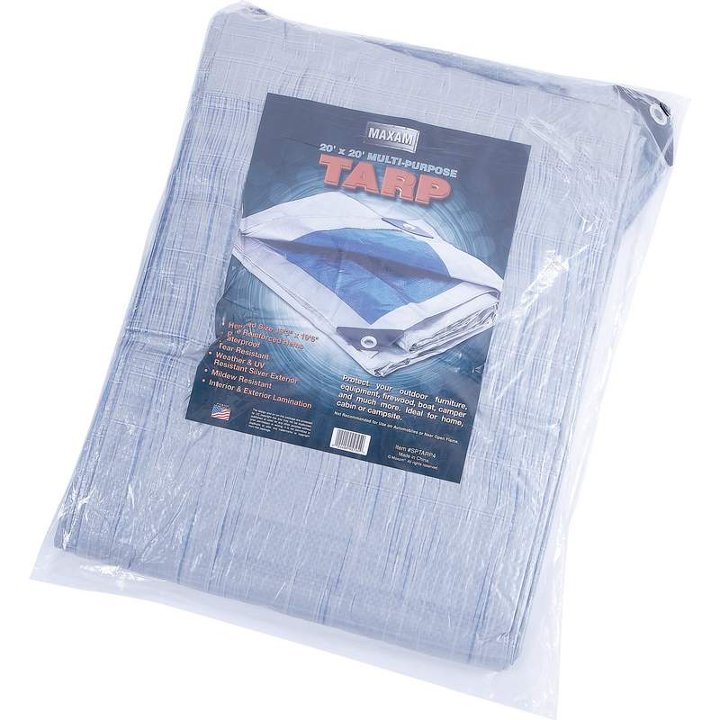 Maxam 20' x 20' All-Purpose Tarp (Hemmed Size 19'3" x 19'6")