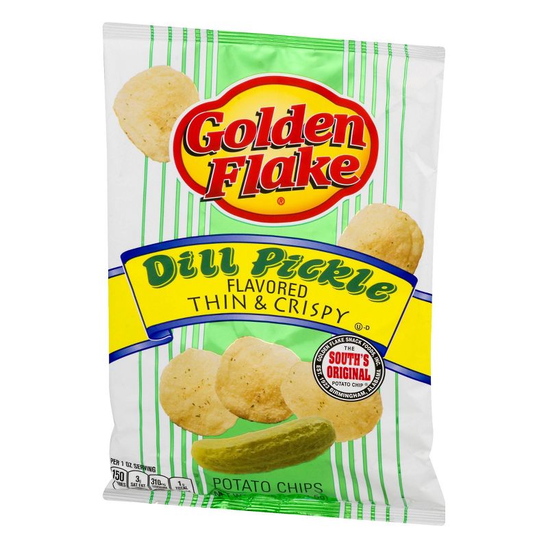 Golden Flake Dill Pickle Flavored Thin & Crispy Potato Chips - 2.875oz
