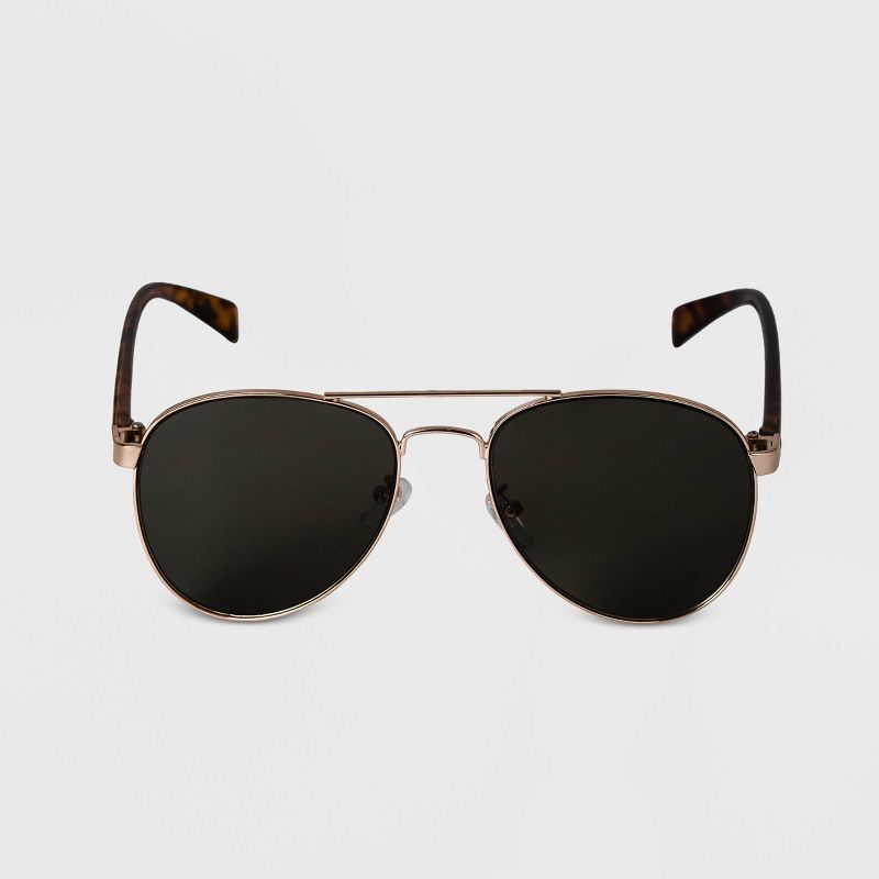 Men's Aviator Metal Sunglasses - Goodfellow & Co™ Gold