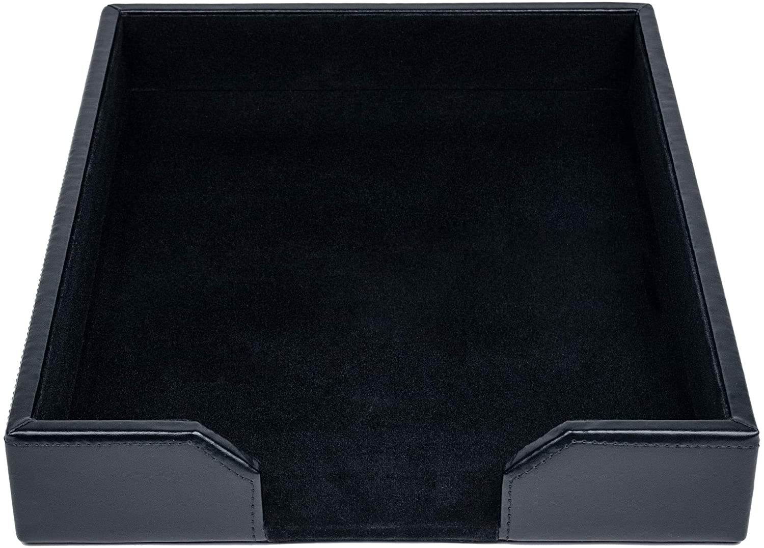 Dacasso Bonded Leather Letter Tray - Black (Pack of 3)