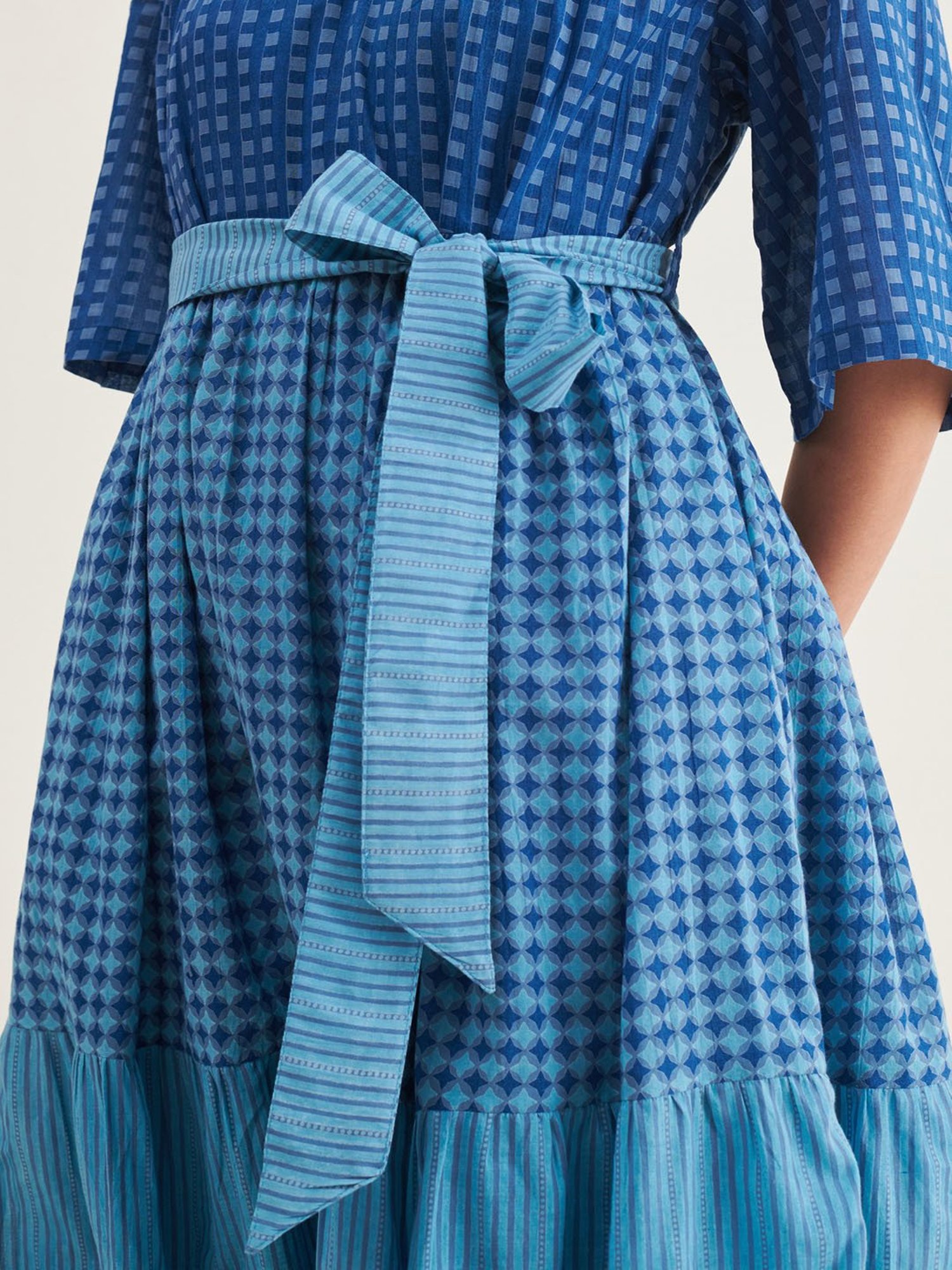 Prakriti Jaipur Indigo Checks Long Dress