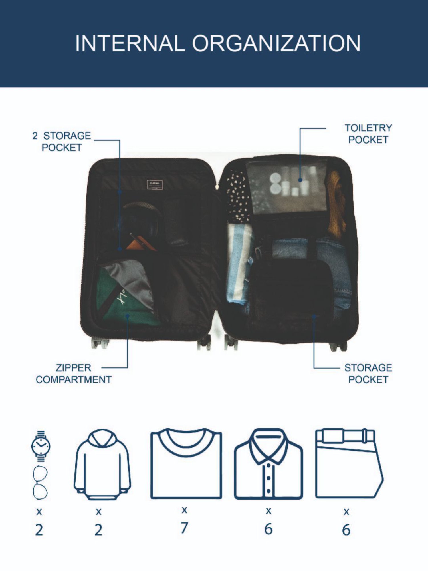 Carriall Silver 8 Wheel Medium Hard Checked Luggage - 44.5 cm