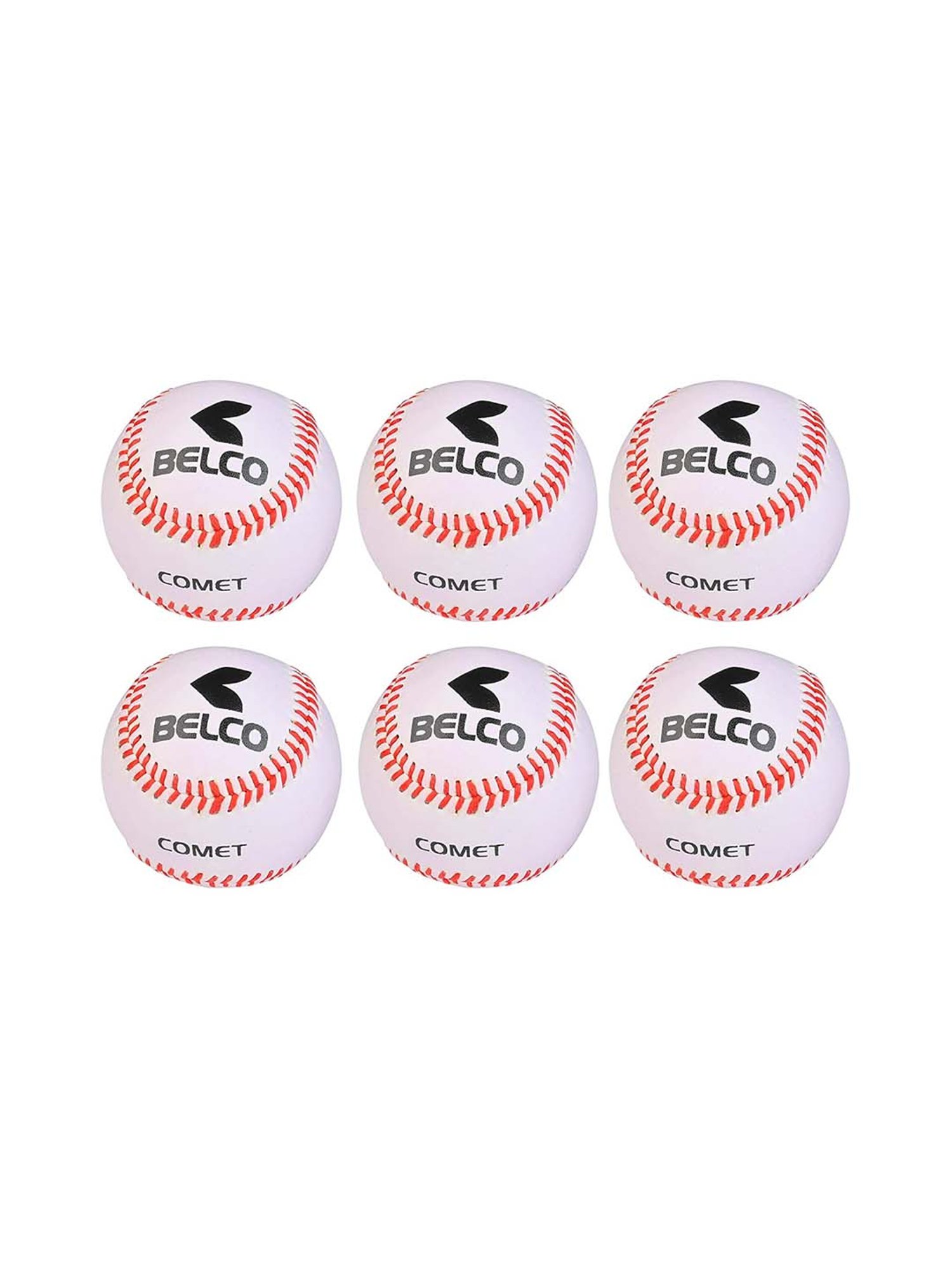 Belco White PU Competition Grade Baseball (Pack of 6)