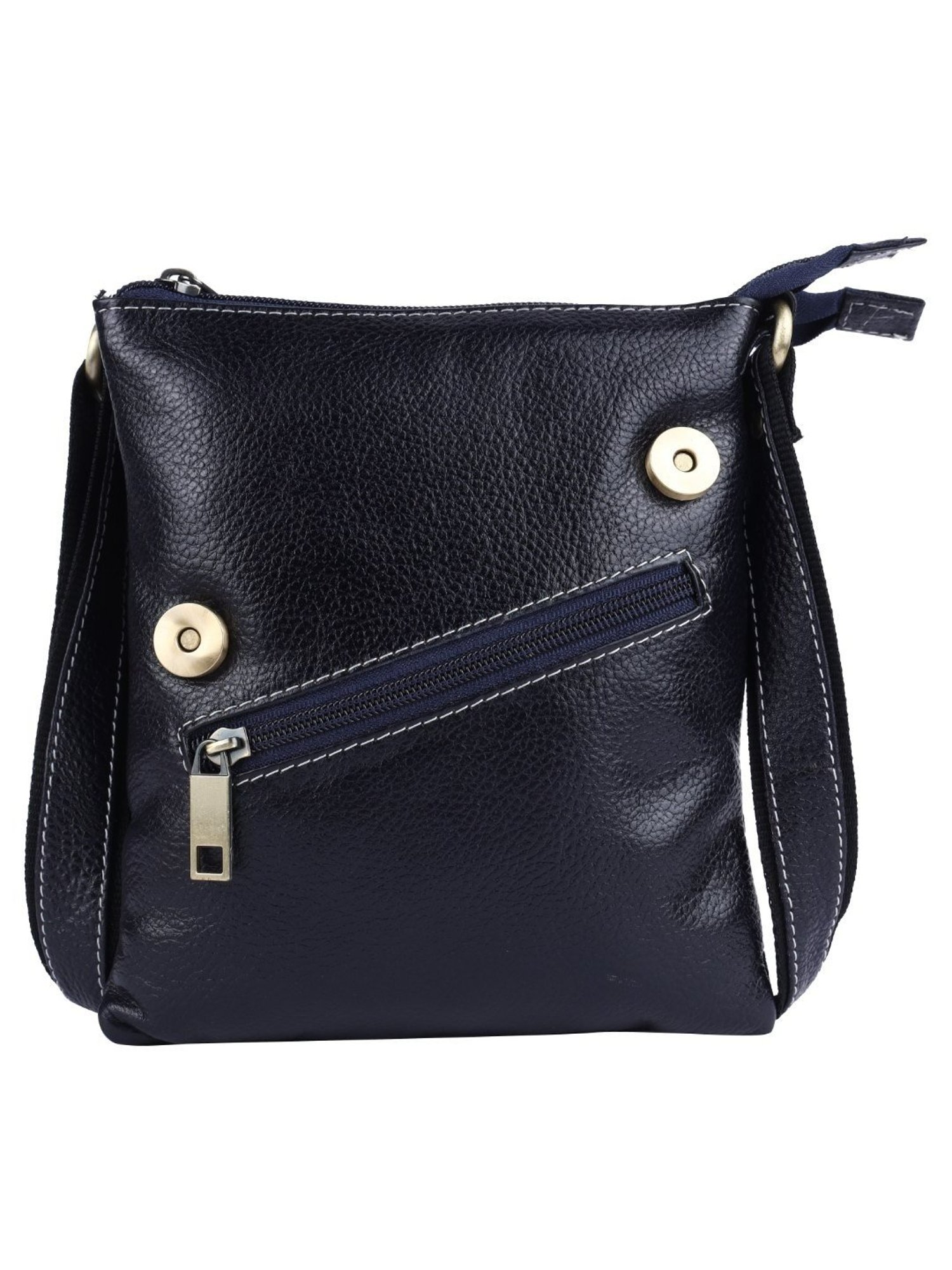 HiLEDER Blue Textured Small Leather 8 inch Cross Body Bag