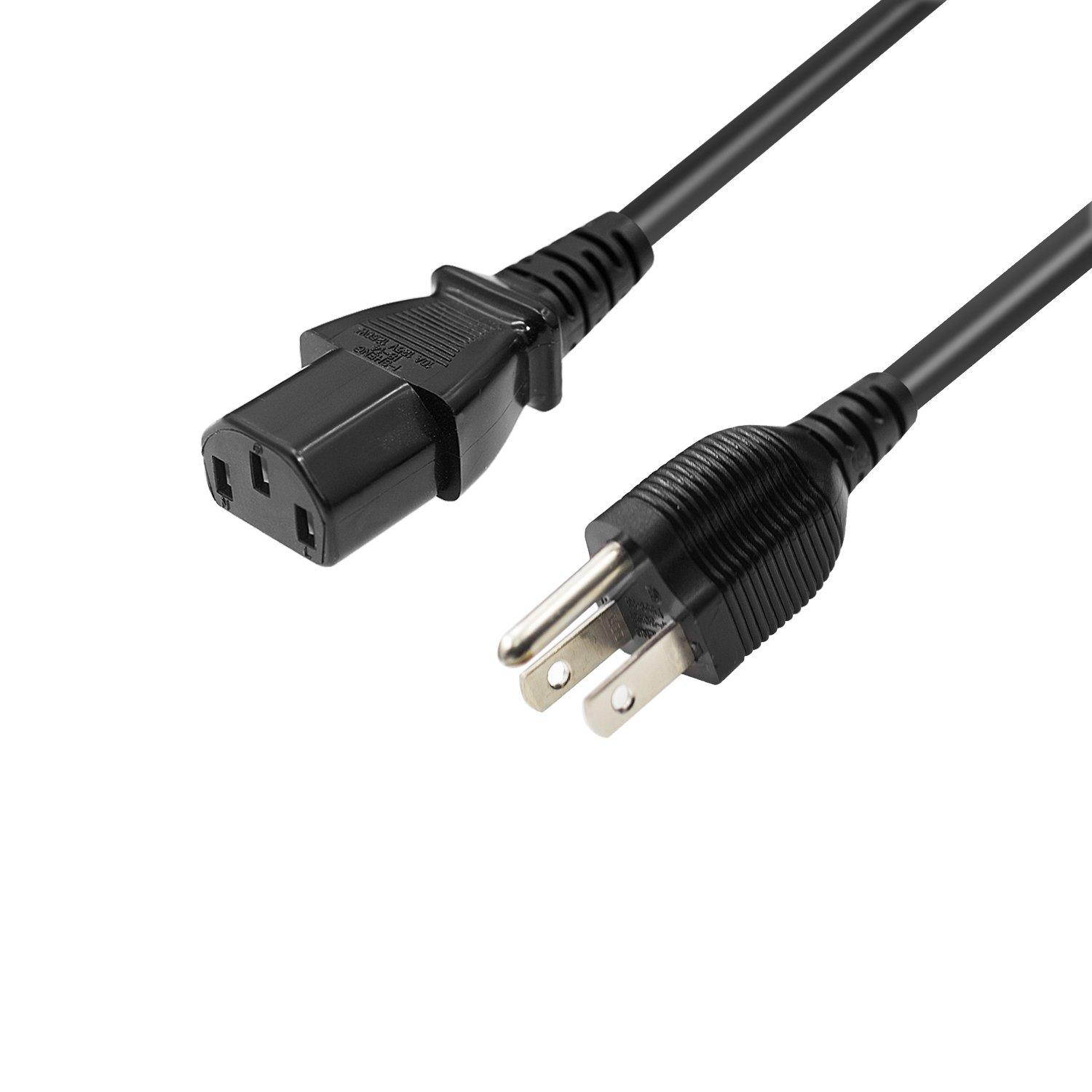 HotTopStar Computer Power Cord 6 -Feet 3x18 AWG 60C 300V Universal Computer Monitor Power Cord Universal Standard AC Power Cord Connector Power Cables [UL LISTED]