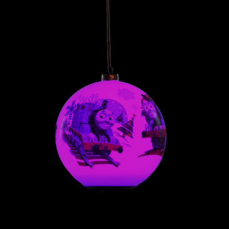 Carlton Cards 3.25" Carlton Cards Heirloom Multi Color LED Lighted Thomas the Tank Engine Christmas Ball Ornament