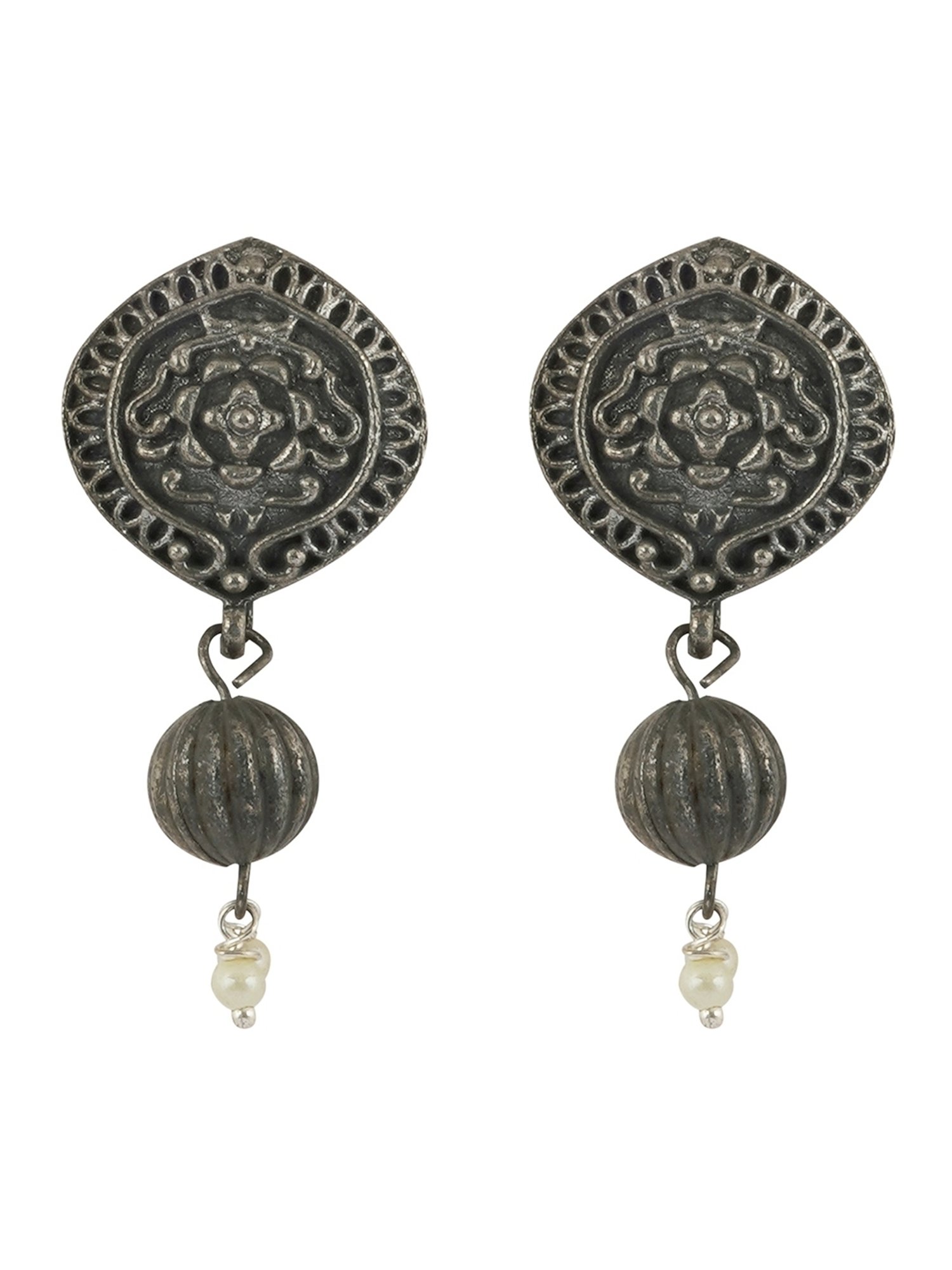 Teejh Ethnic Sajani Silver Oxidized Necklace Set for Women