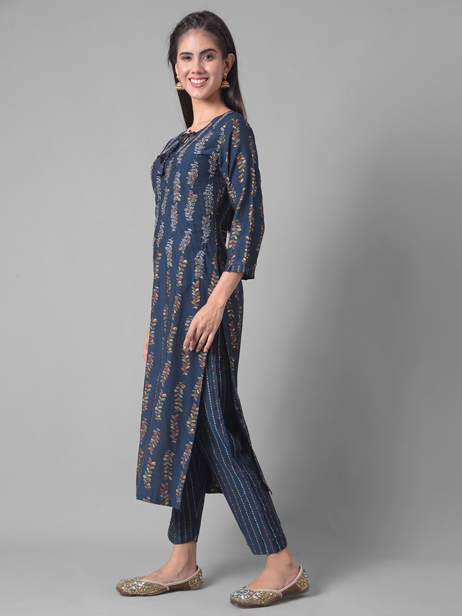 Dollar Missy Blue Embellished Kurta With Pants