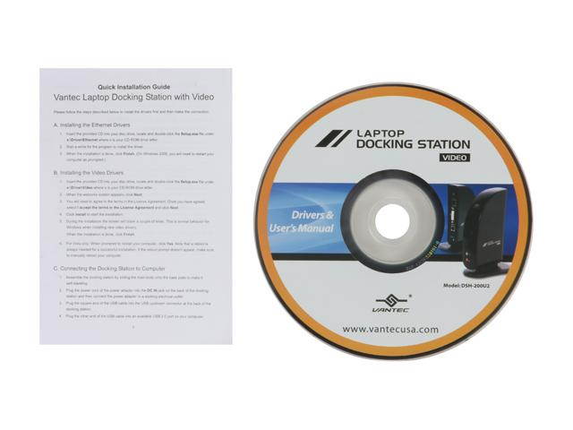 VANTEC DSH-200U2 Laptop Docking Station with Video Output