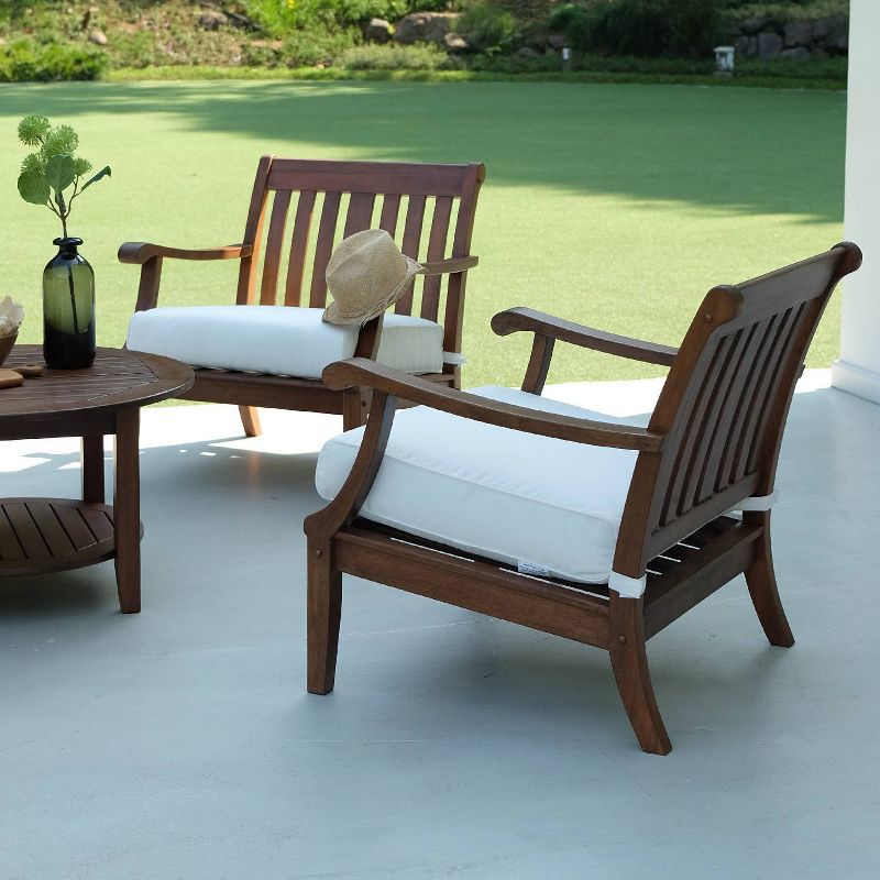 Sopra 5pc Wood Patio Chat Set - Brown - Cambridge Casual