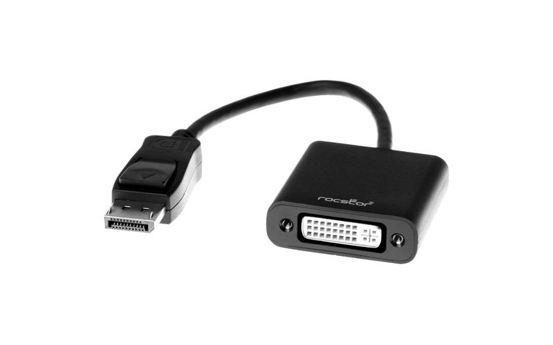 Rocstor DisplayPort to DVI Adapter - 7.90" DisplayPort/DVI Video Cable for Audio/Video Device - First End: 1 x DisplayPort Male Digital Audio/Video