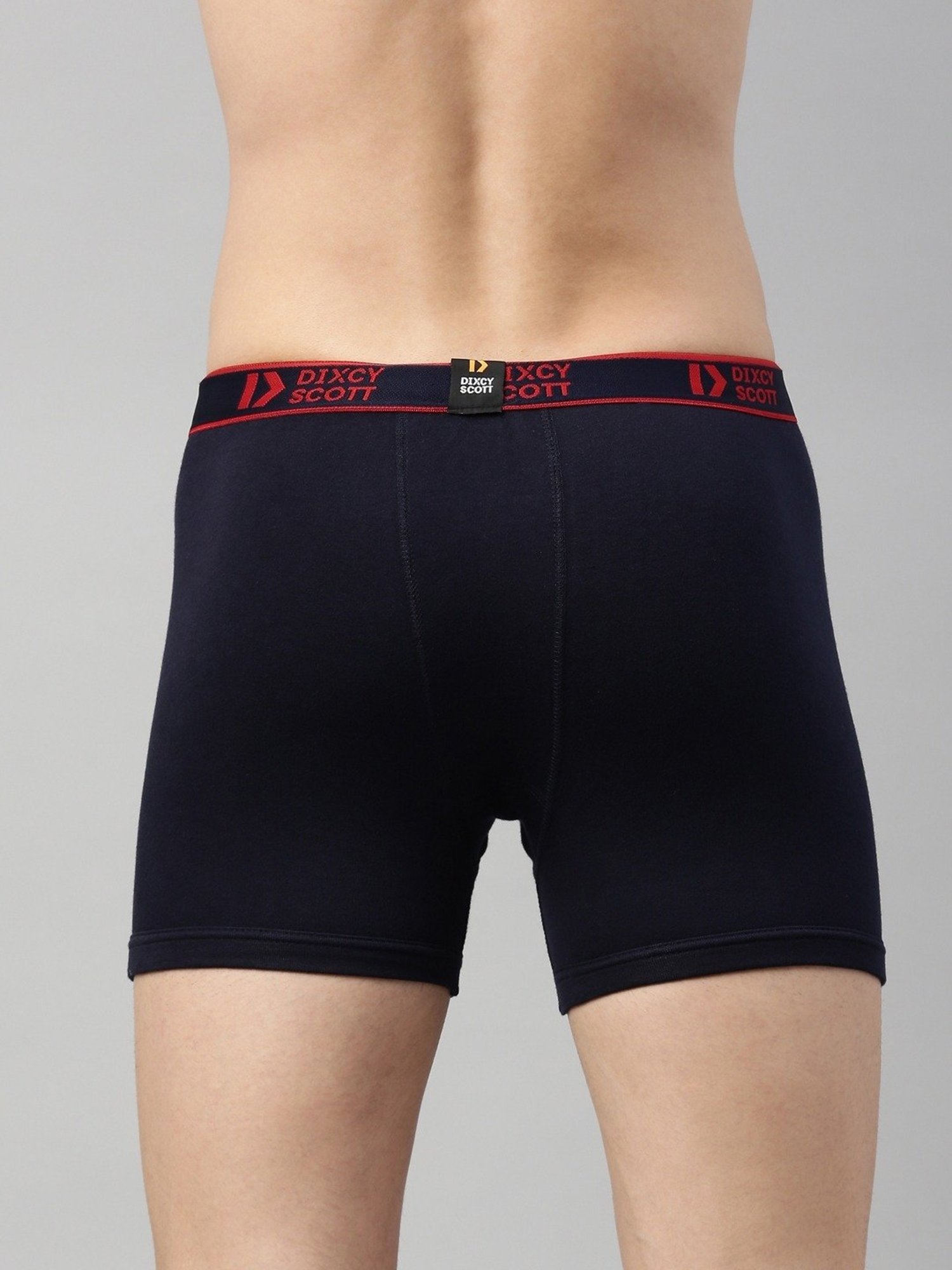 Dixcy Scott Originals Navy Cotton Regular Fit Trunks - Pack Of 3