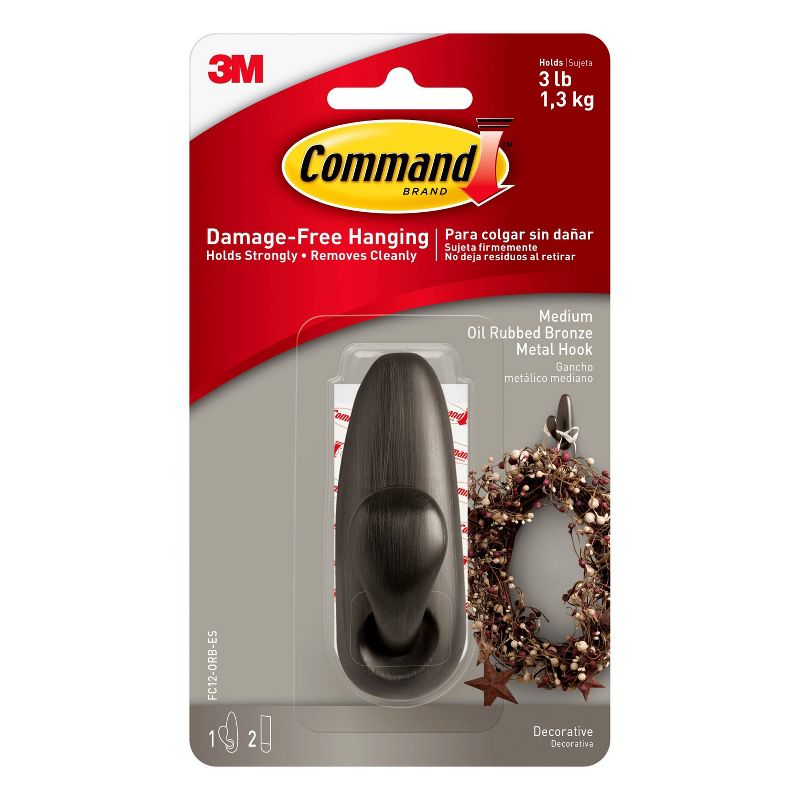 Command Medium Sized Forever Classic Decorative Hook Bronze