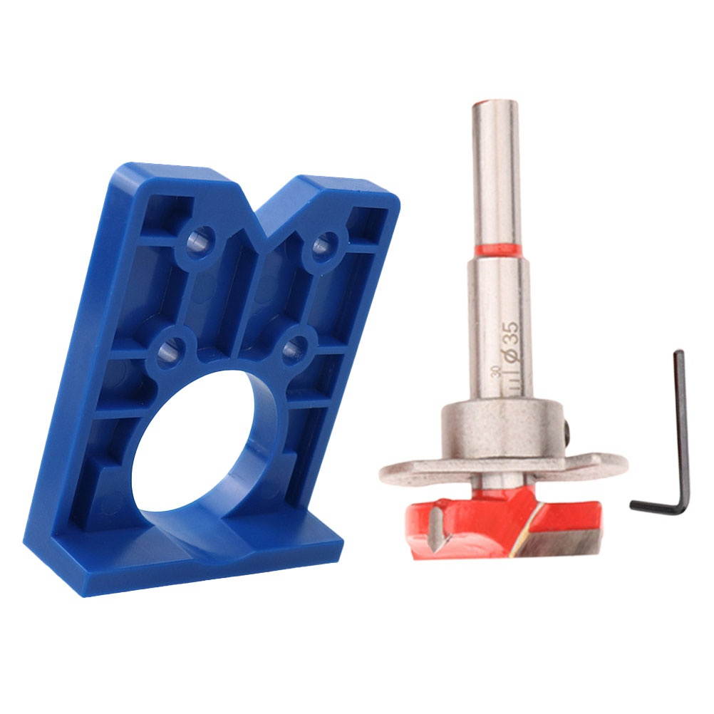 Hinge Drilling Jig and 35mm Drill Bit Precision Punch Tools Set for Woodworking