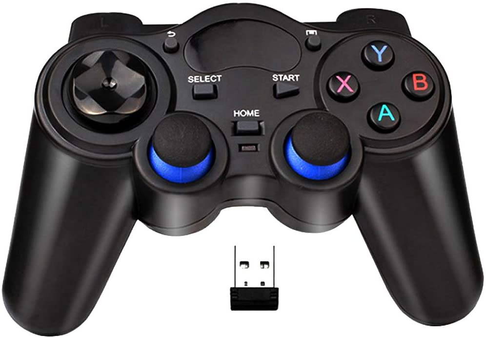 USB Wireless Gaming Controller Gamepad for PC/Laptop Computer(Windows XP/7/8/10) & PS3 & Android & Steam (Black1)