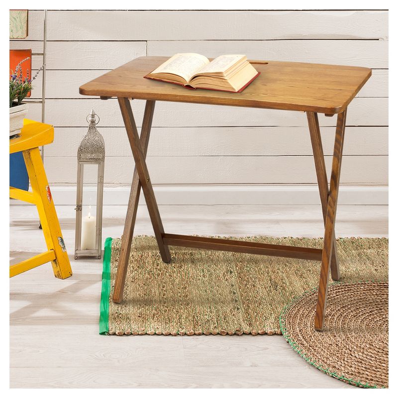 Folding Table with Solid American Red Oak - Flora Home
