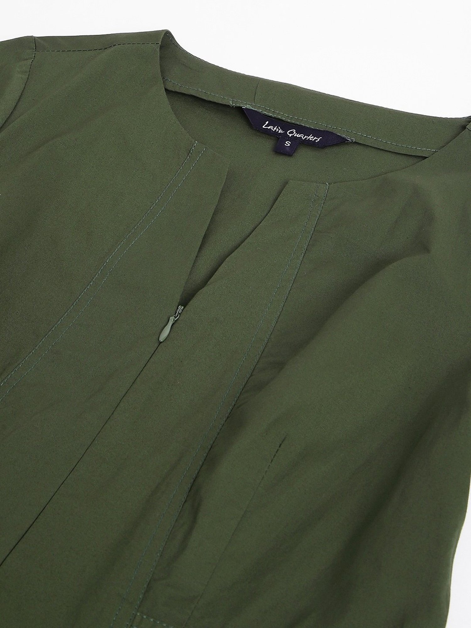 Latin Quarters Green Regular Fit A Line Dress