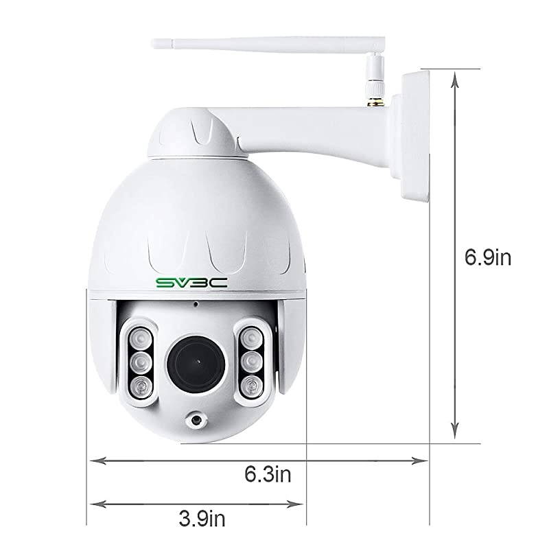 PTZ WiFi Camera Outdoor with Metal IP66 Waterproof Shell HD 1080P Pan 360&deg; Tilt 5X Zoom Wireless Security Camera 196ft IR Night Vision Humanoid Detect Two Way Audio Support SD Card Storage
