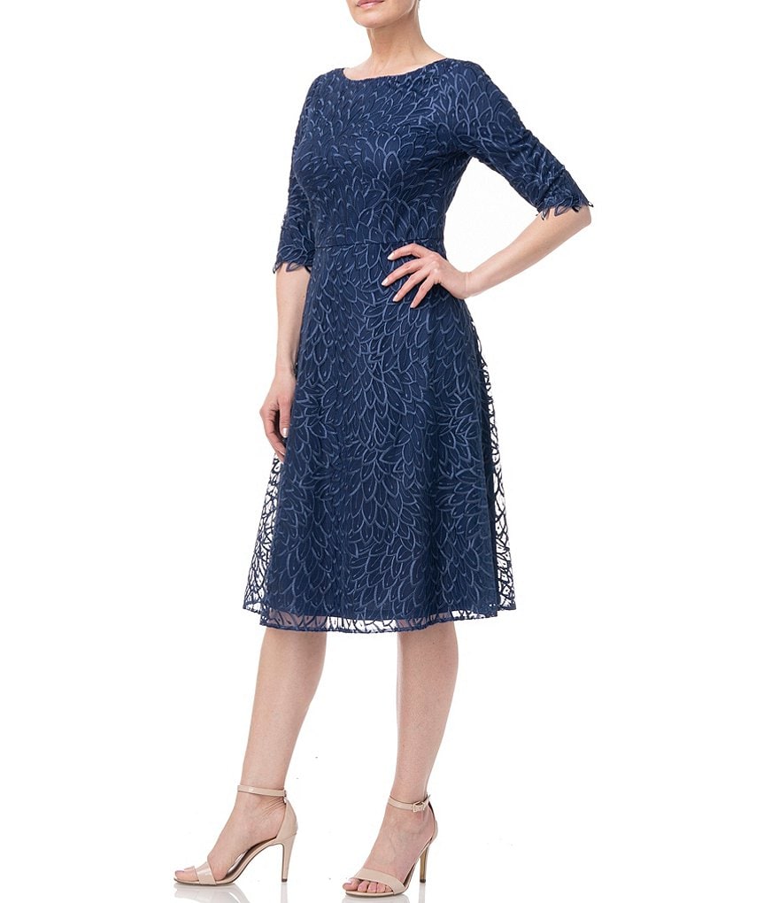 Alex Evenings Stretch Velvet Long Sleeve Ruched Beaded Accent Collar Boat Neck Blouse