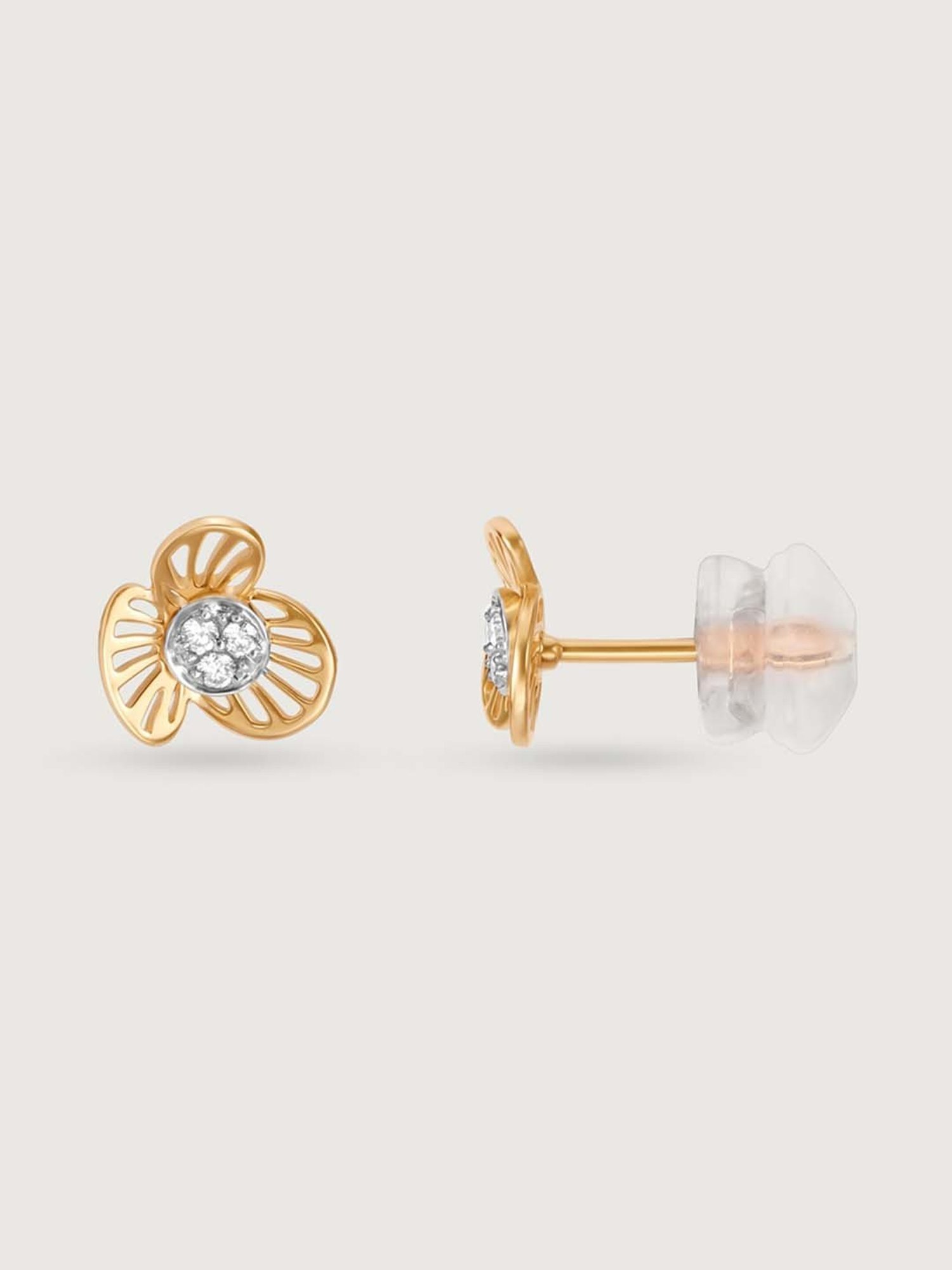 Mia by Tanishq Enchanted Bloom 14k Gold & Diamond Stud Earrings for Women
