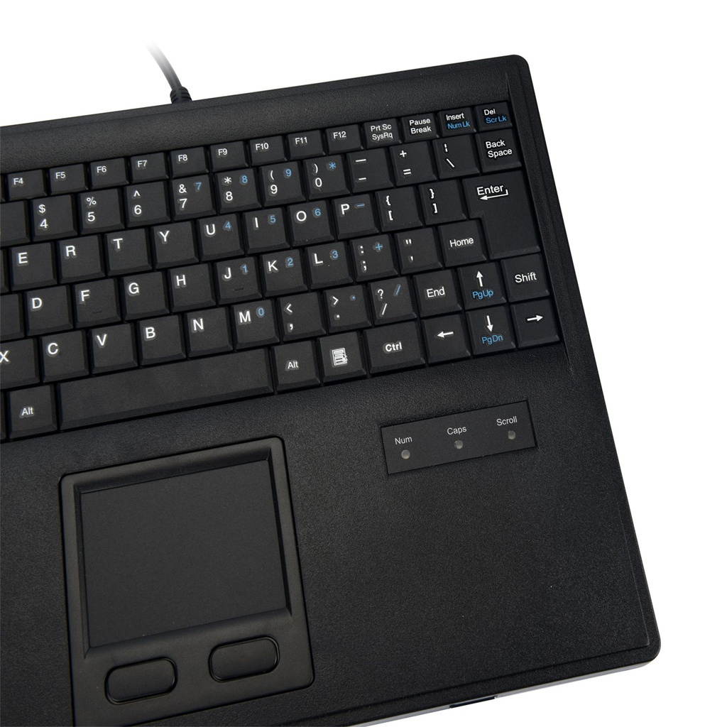 USB Wired Keyboard US English Layout w/ Touchpad Accs Black for PC Computer