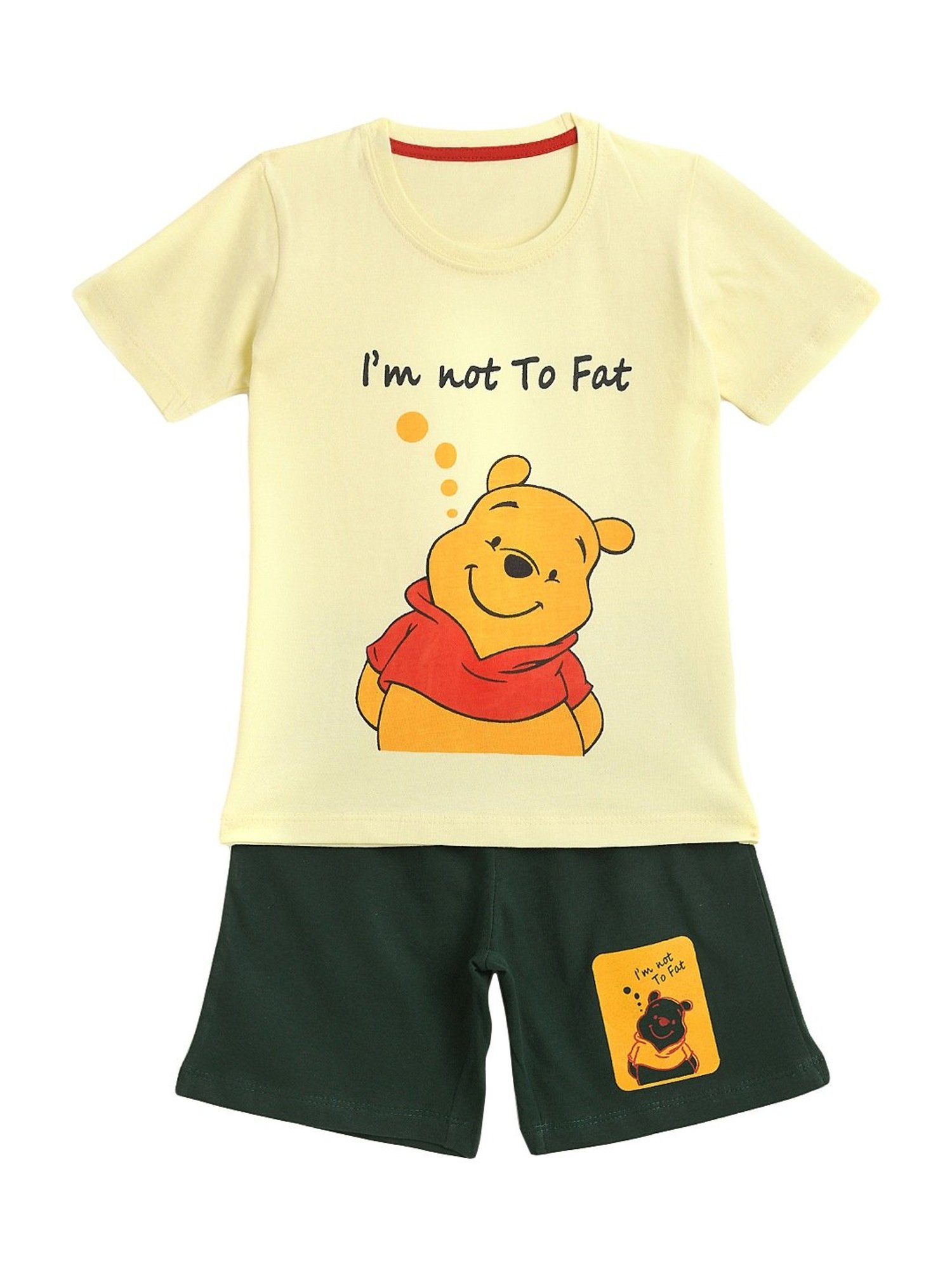 Kids Craft Lemon Yellow Cotton Printed T-Shirt & Shorts