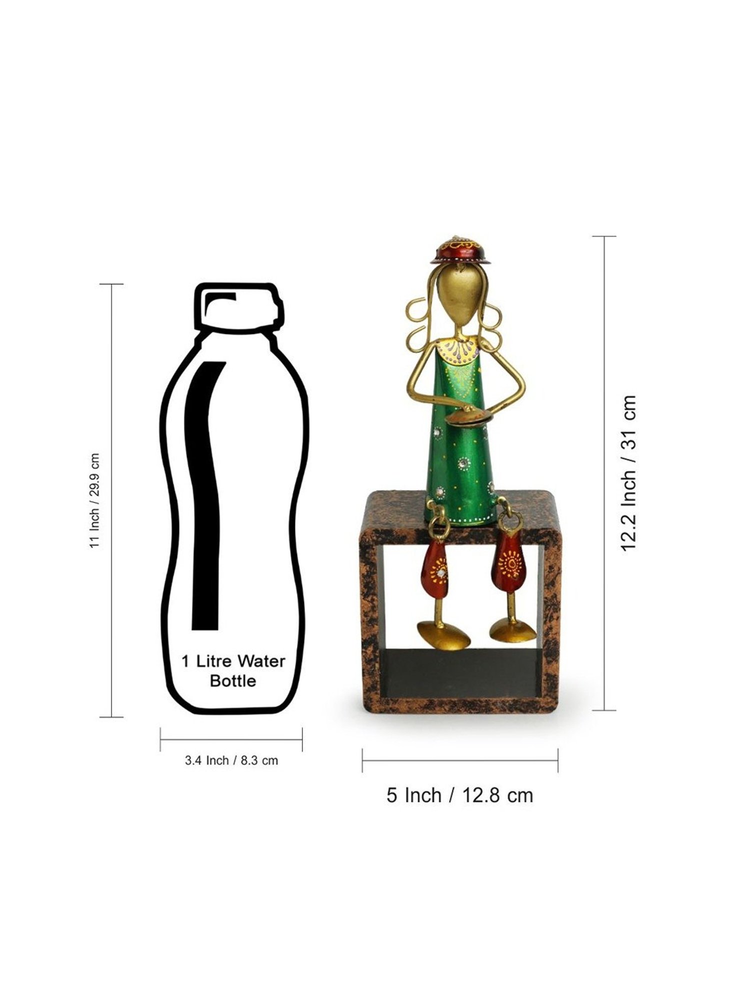 ExclusiveLane Multicolor Iron Thaalwala Handpainted Decorative Showpiece