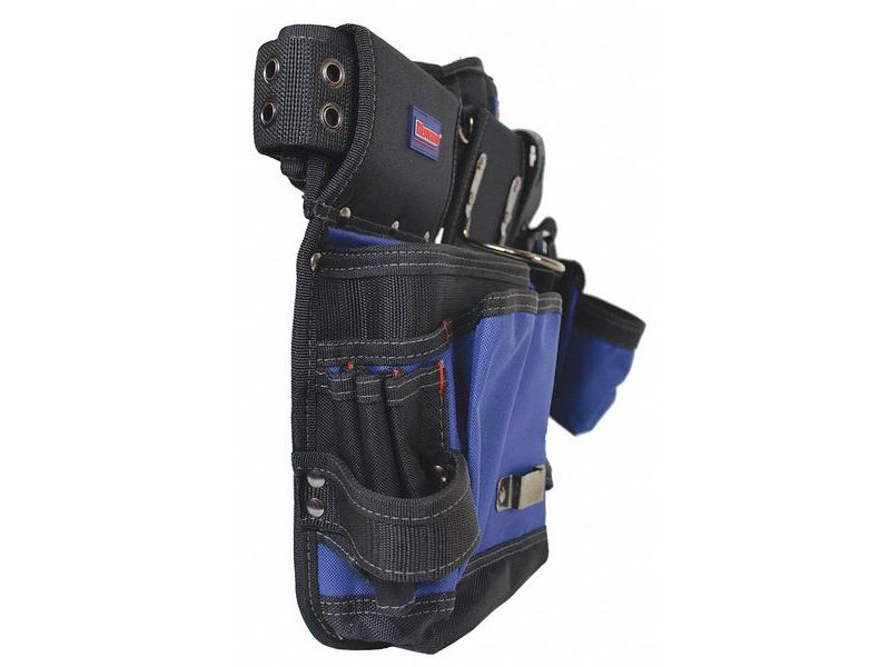 WESTWARD 5MZN4 Black Polypropylene Work Belt; Tool Belt, 17 Pockets