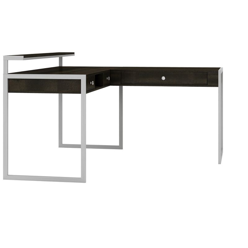 Whalen Asherton 60" L-Shaped Desk Fawn Aged Oak (SPUS-ASHD) 2736559