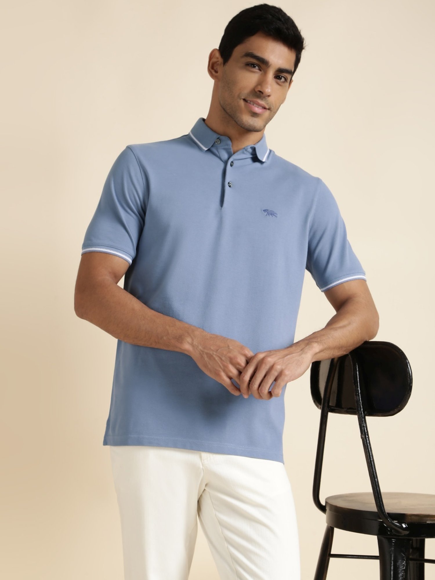 Andamen Blue Regular Fit Polo T-Shirt