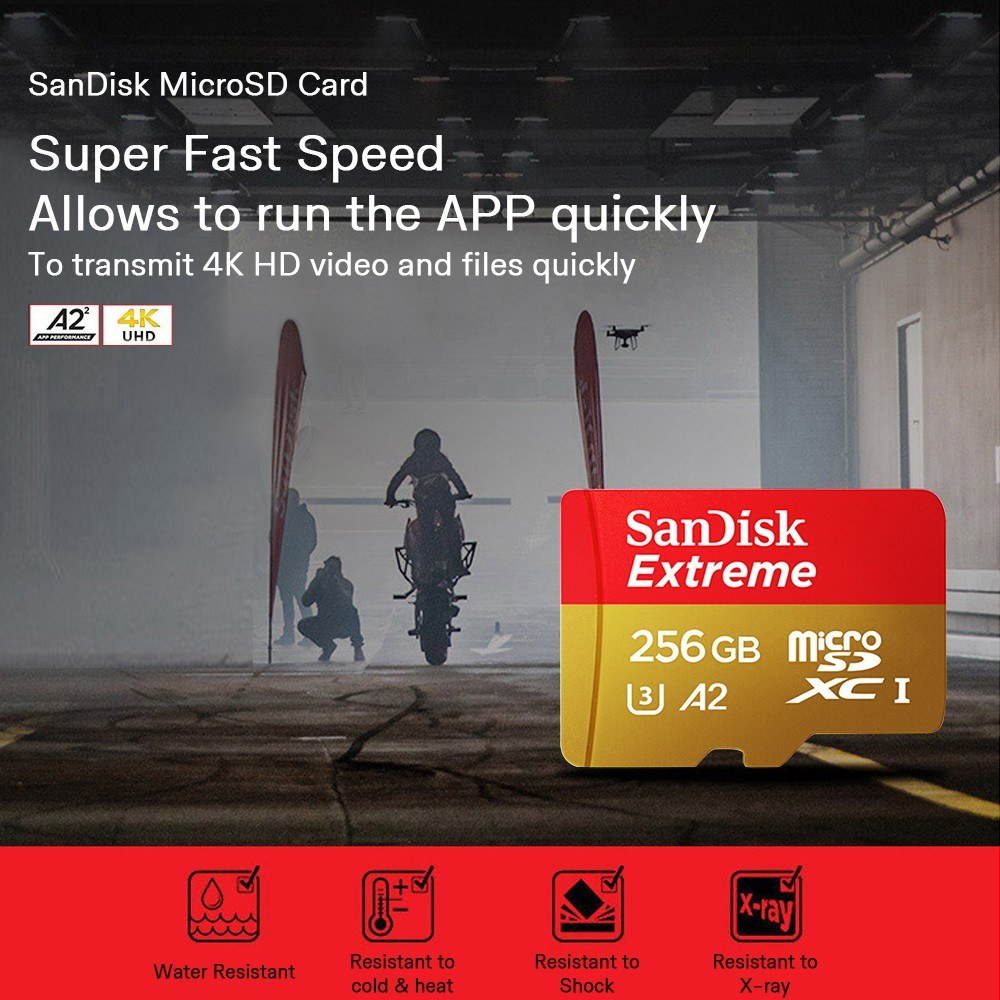 Genuine Original SanDisk Extreme MicroSD Card SQXNE 32G/128GB/256GB 100M A1 TF Card U3 C10 A1 V30 4K Memory Card Super Fast Speed 100MB/s Read 60MB/s Write