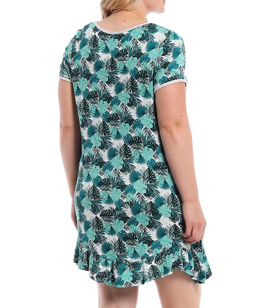 VAN WINKLE & CO. Plus Size Leopard Print Satin Maxi Chemise