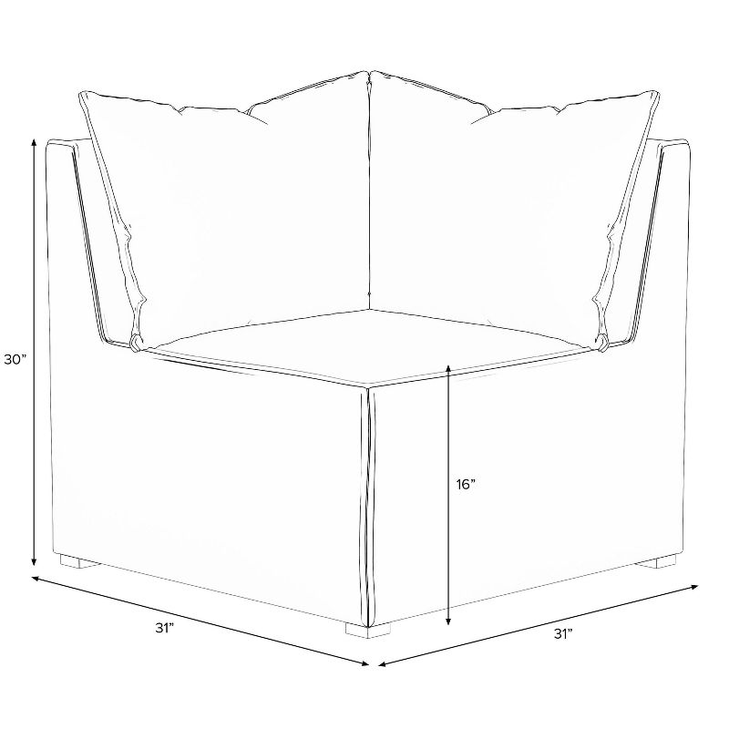 5pc French Seamed Sectional Abstract Shapes Cloud - Project 62™