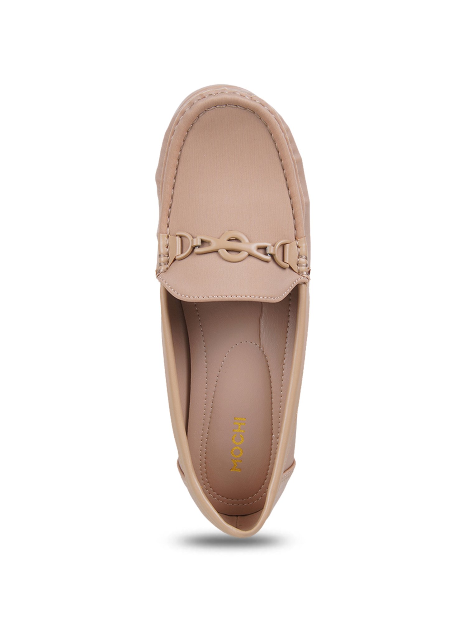 Mochi Women's Nude Pink Wedge Pumps