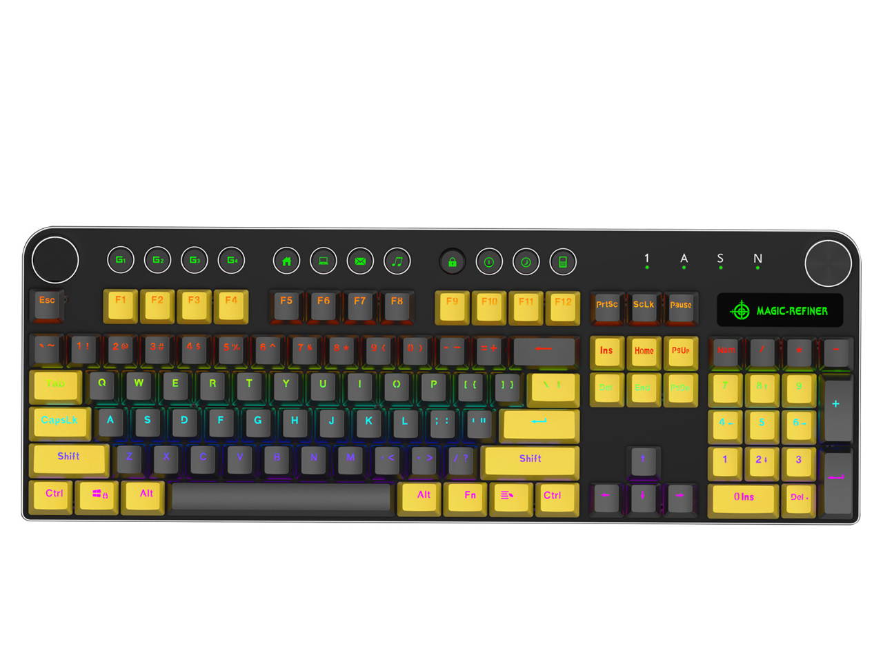 MK13 USB Gaming Keyboard Wired RGB Gaming Mechanical Keyboard Blue Switch 104 Keys Non-conflict Mixed LED Backlight PBT Keycap for Computer/PC/Laptop/Macbook