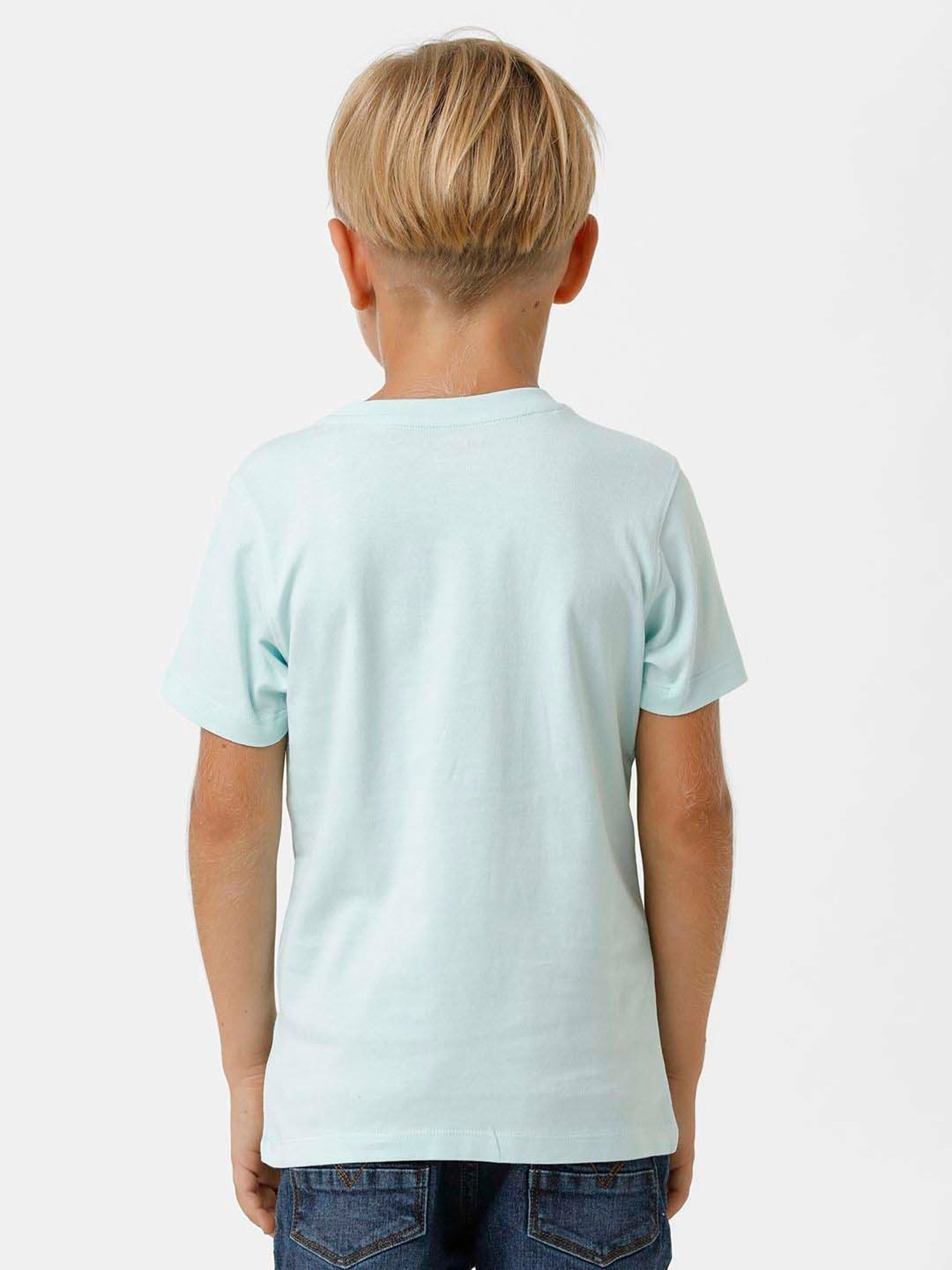 Kate & Oscar Kids Blue & Green Cotton Printed T-Shirt