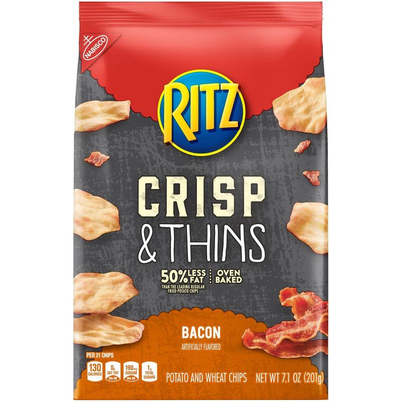 Ritz Crisp & Thins Bacon Potato And Wheat Chips - 7.1oz