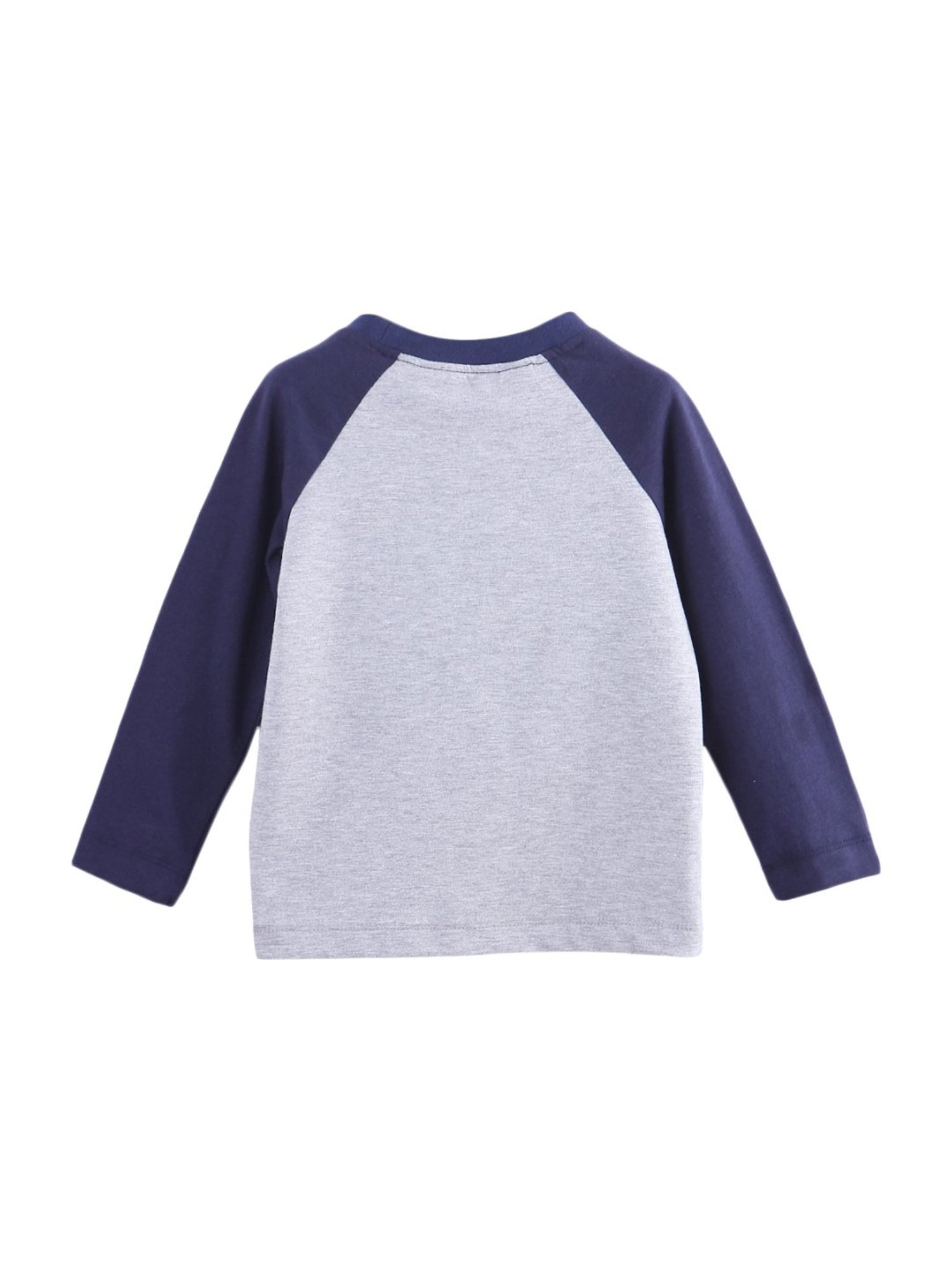 Beebay Kids Grey Cotton Embroidered T-Shirt