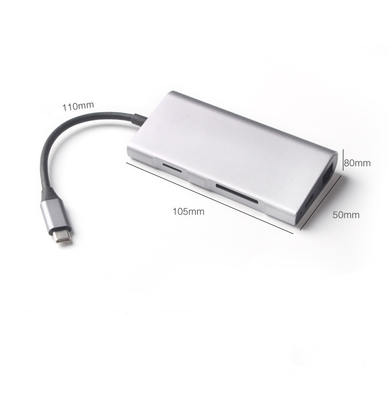 type-c to hdmi rj45 sd, 8 in1 multi-function converter, notebook usb-c docking station