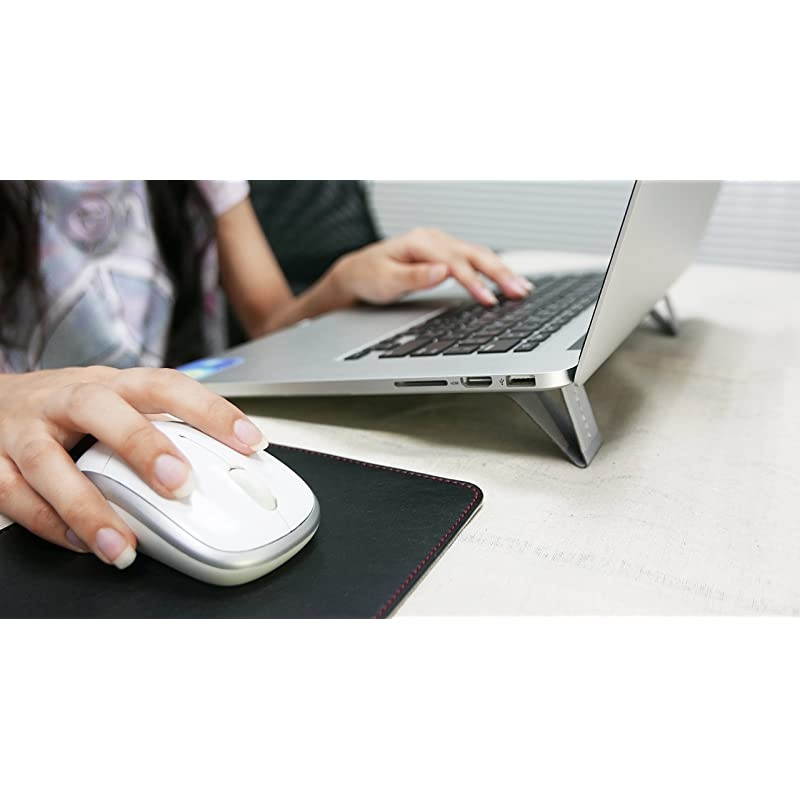 Laptop Cooler Cooling Stand  Universal MultiAngle Notebook Foldable Stand for Apple MacBook Air Pro Asus Acer Lenovo Dell HP Chromebook Ultrabook with Bonus Web Cam Stickers Silver