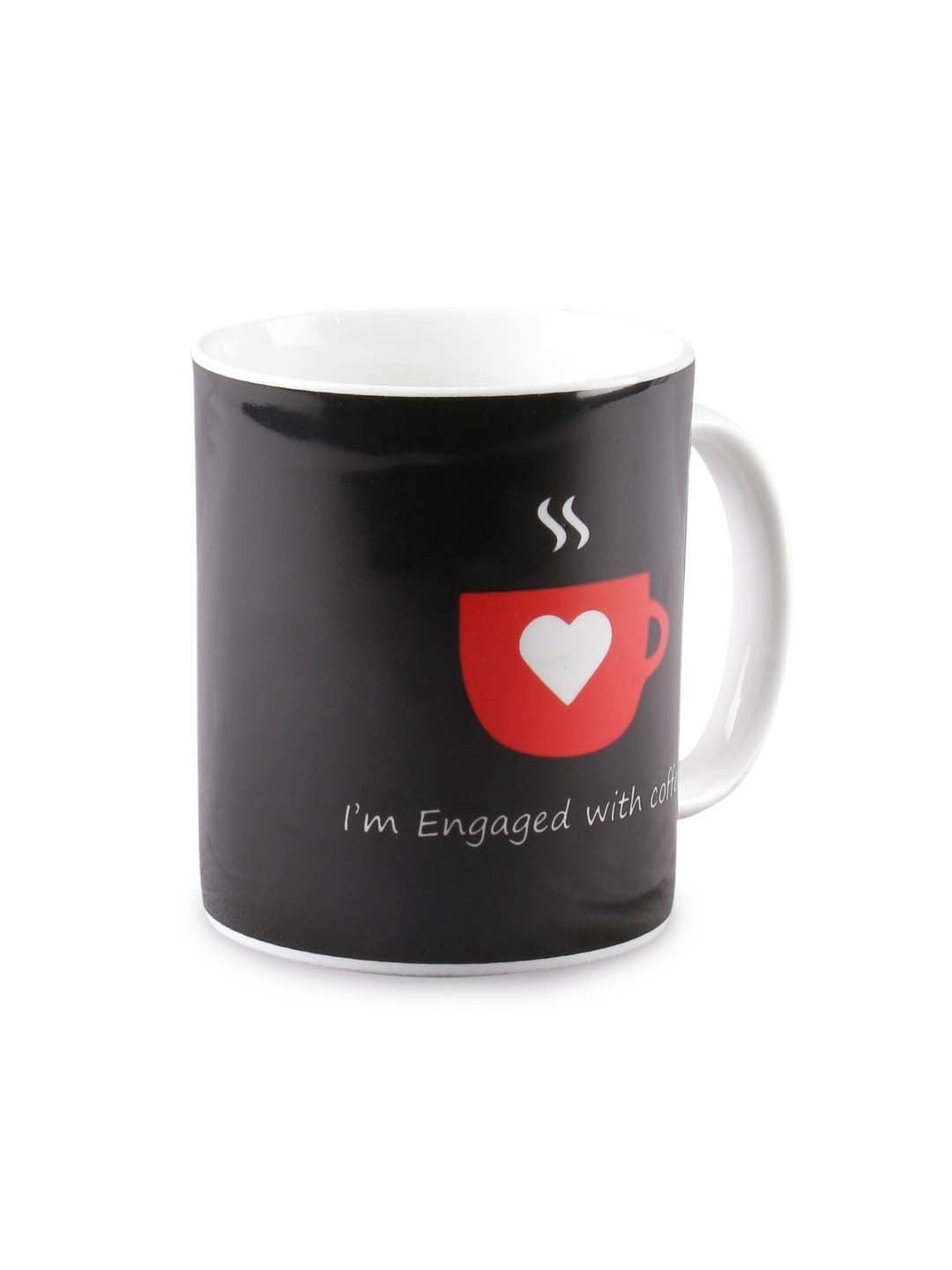 Clay Craft Black & Red Ceramic Milk Mugs (340 ml) - Set of 1