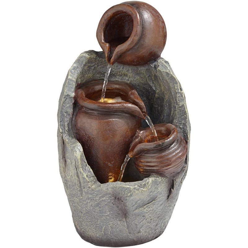 Chatsworth Two Tier Solar On Demand Fountain with Weathered Stone - Smart Solar