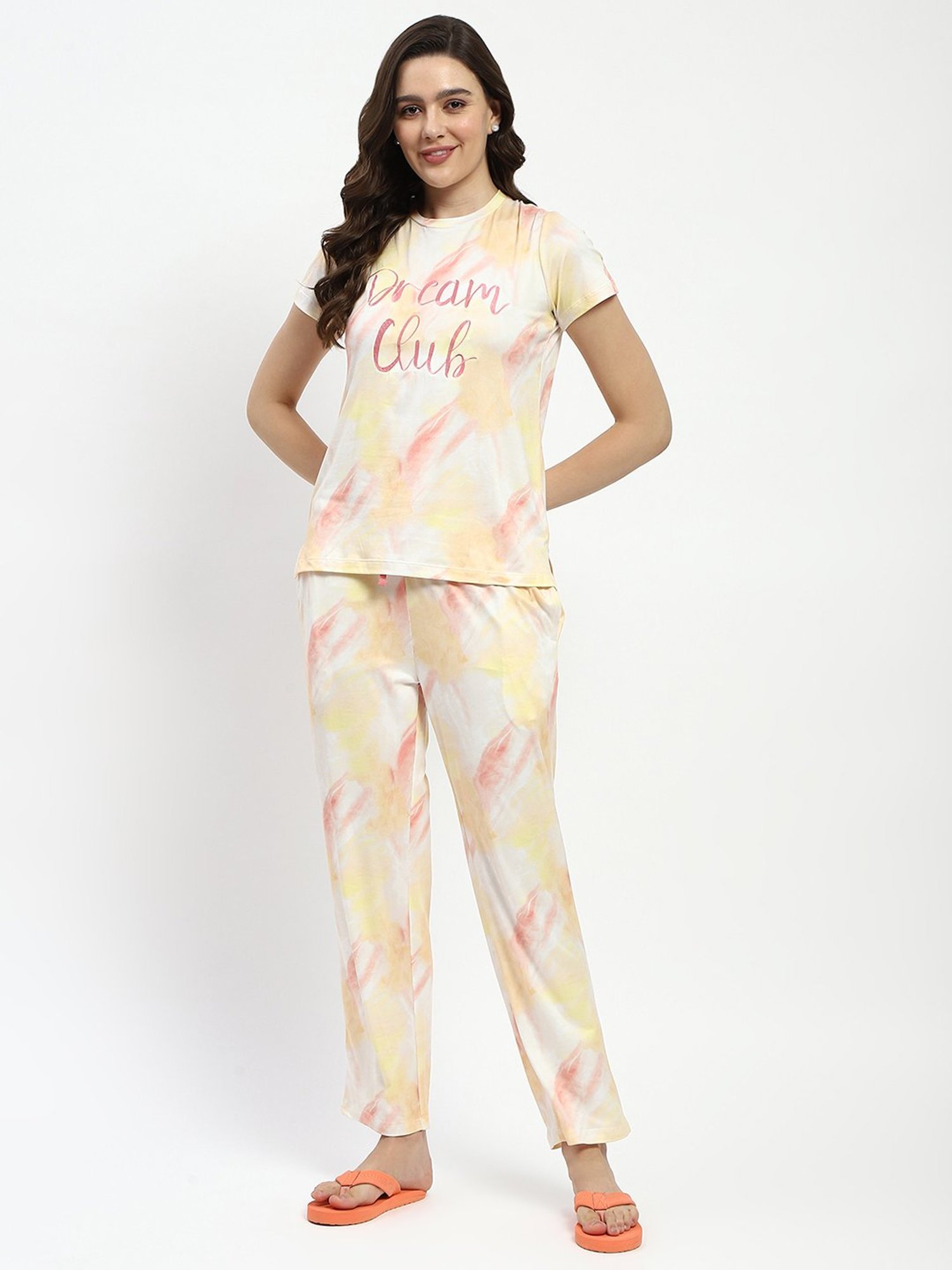 MADAME M Secret Multicolor Graphic Print T-Shirt With Pyjamas