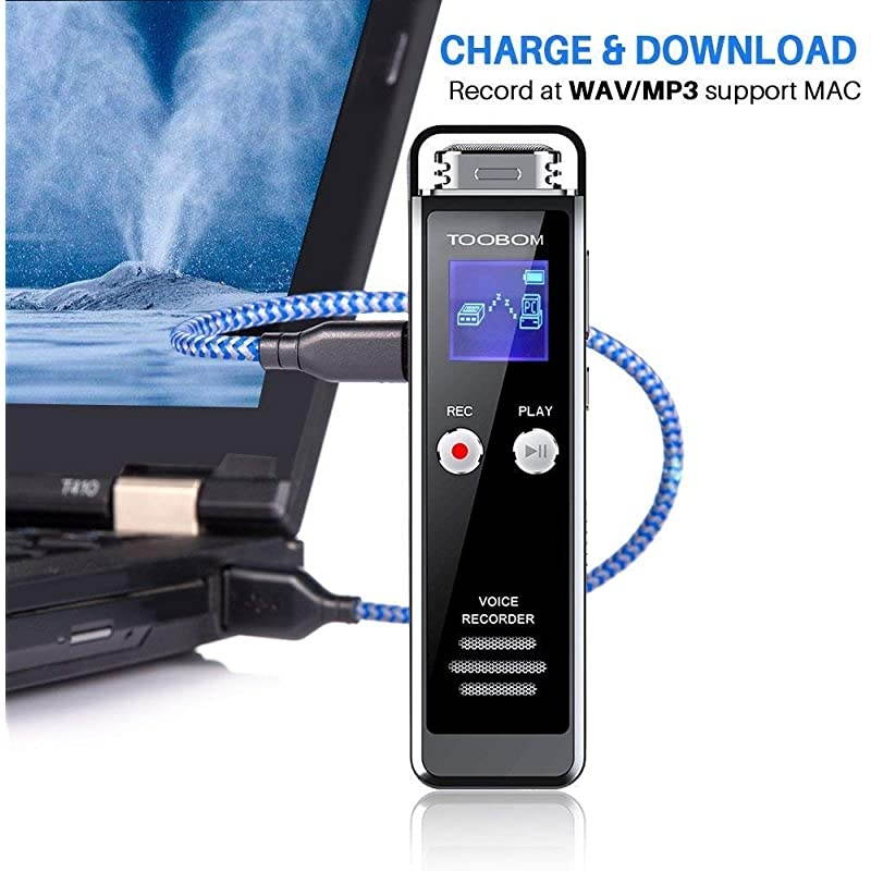 8GB Digital Voice Recorder for Lectures  Voice Activated Recorder with Playback 1536KPBS Audio Recording Device Password Protection Mini Tape With MP3 Player for LecturesMeetingsInterviewsC