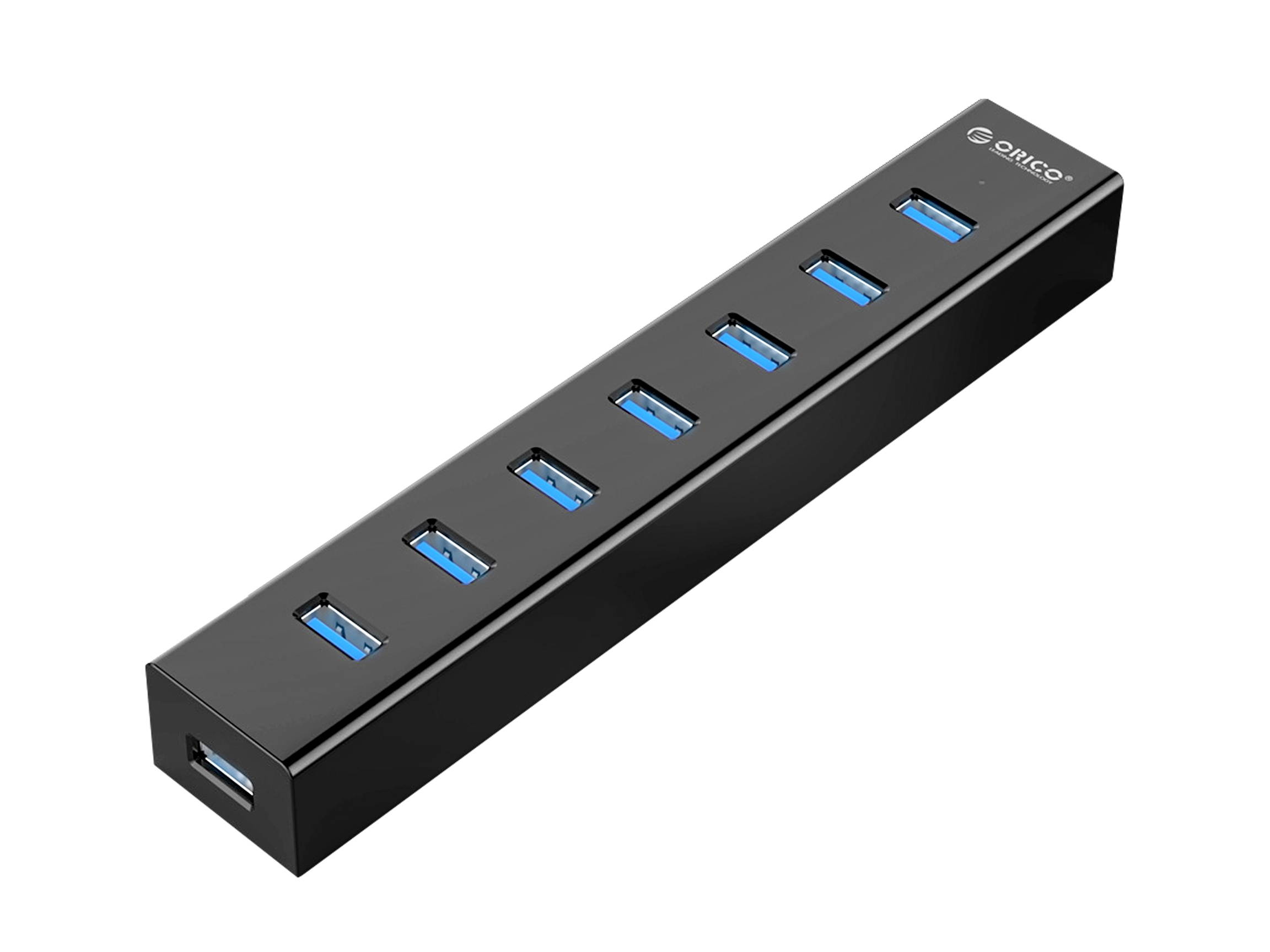 ORICO Super Speed USB 3.0 7 Port Hub with 3.3Ft. Power Cord and Data Cable - (ORICO H7013-U3-V1-BK) Black