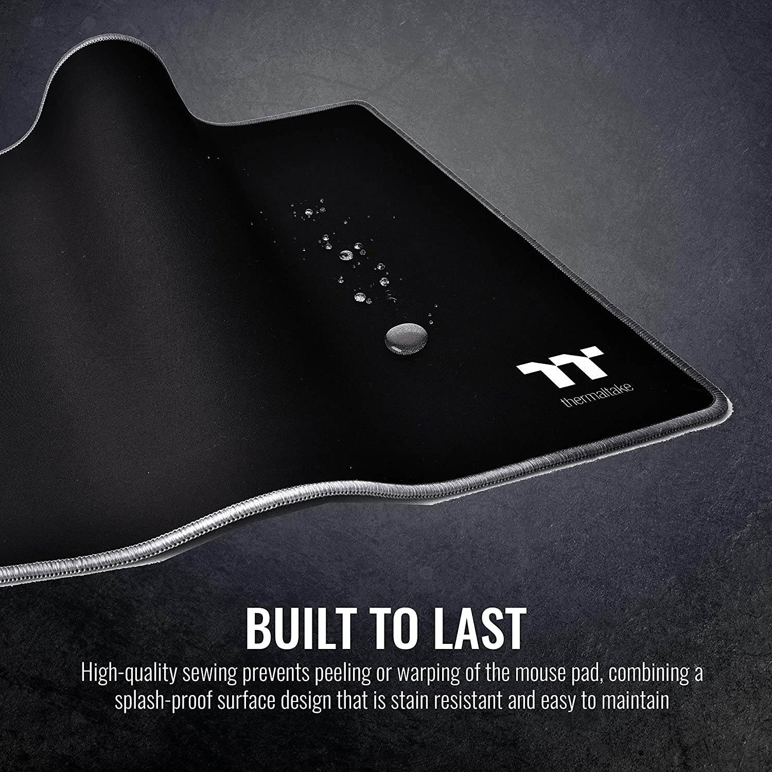 Thermaltake M500 Smooth Surface/Solid Sewing Edge/Splash-Proof/Anti-Slip Rubber Base 450mm x 400mm Gaming Mouse Pad GMP-TTP-BLKSLS-01, Medium