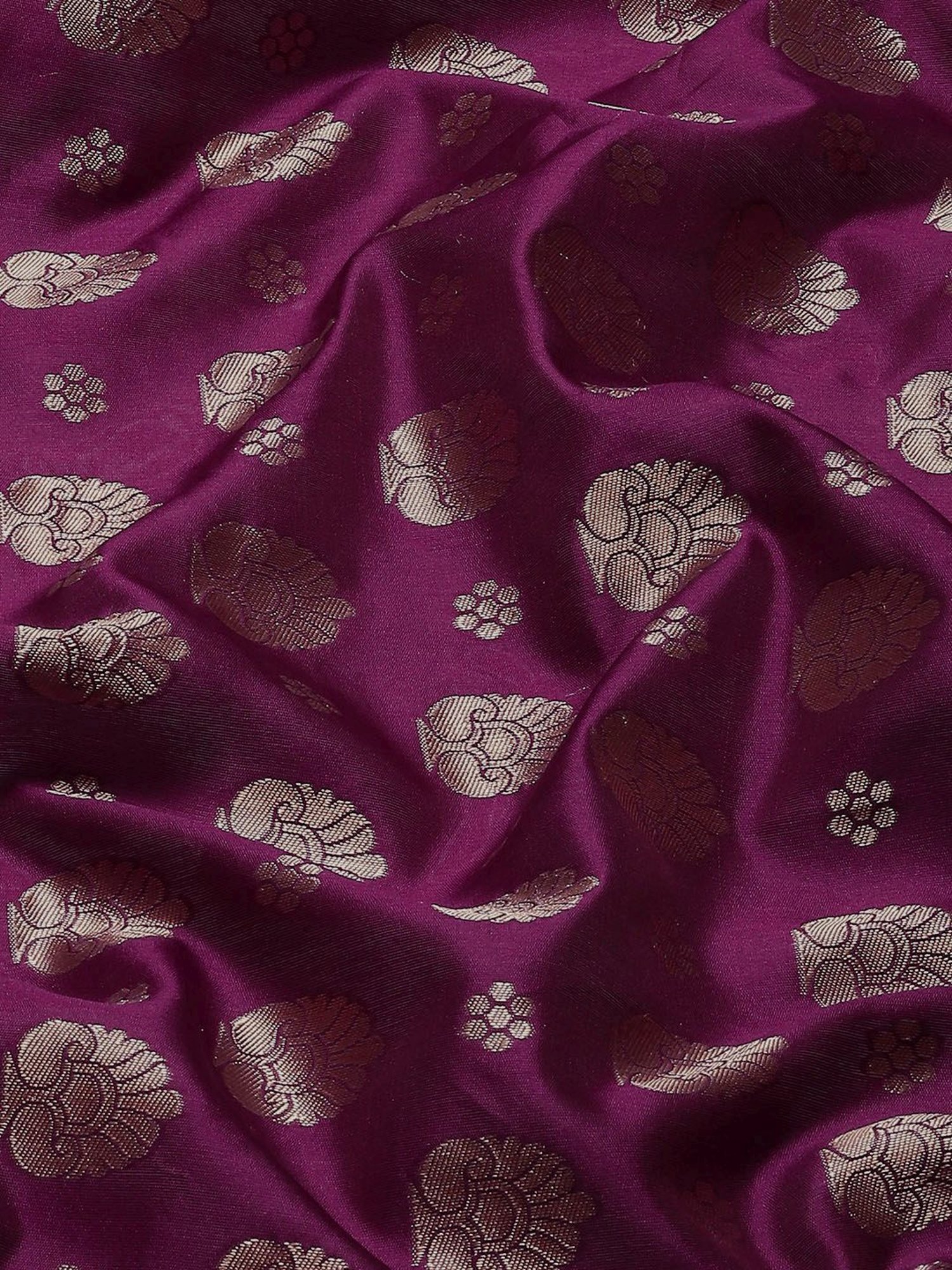 KSUT Purple Silk Woven Saree With Unstitched Blouse