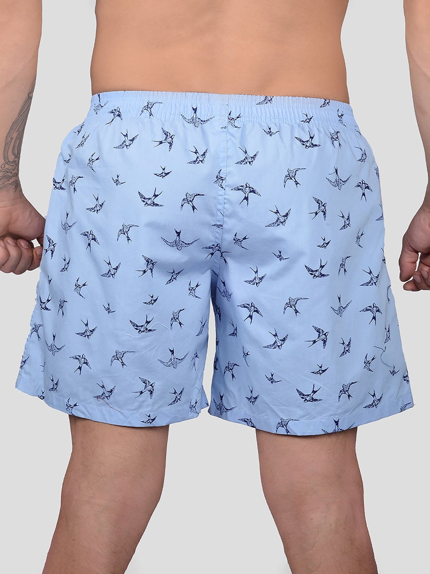Frenchie Sky Blue Relaxed Fit Printed Boxers